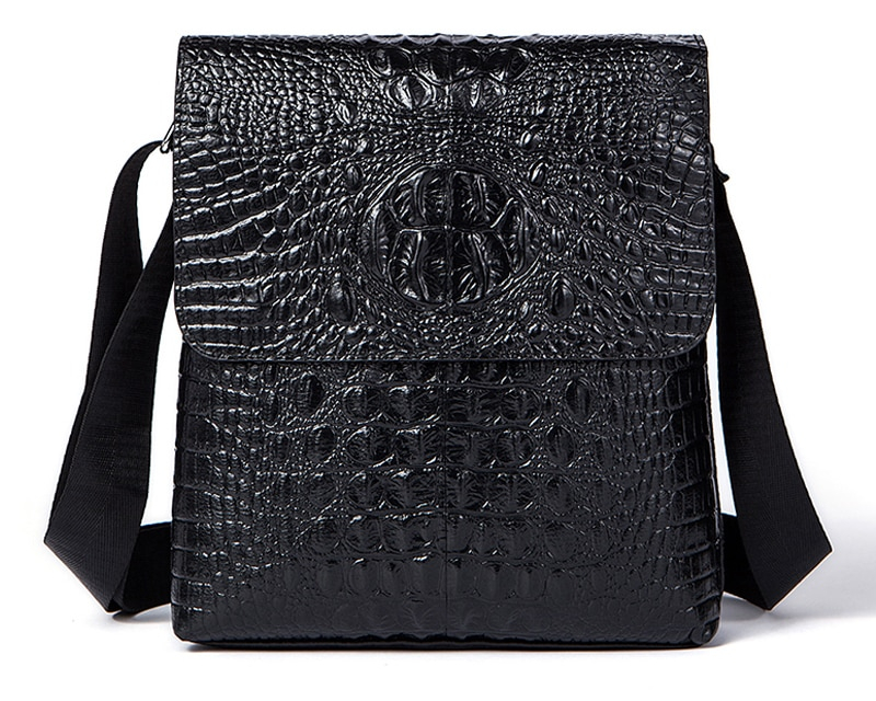 Black Crossbody Bag Alligator Pattern