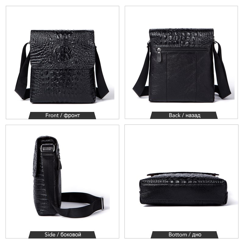 Black Crossbody Bag Alligator Pattern