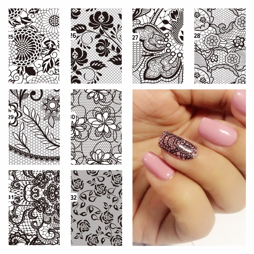Nail Tattoo Lace Flower Designs