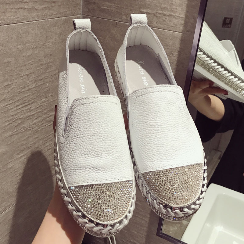 White Espadrilles Leather Loafers