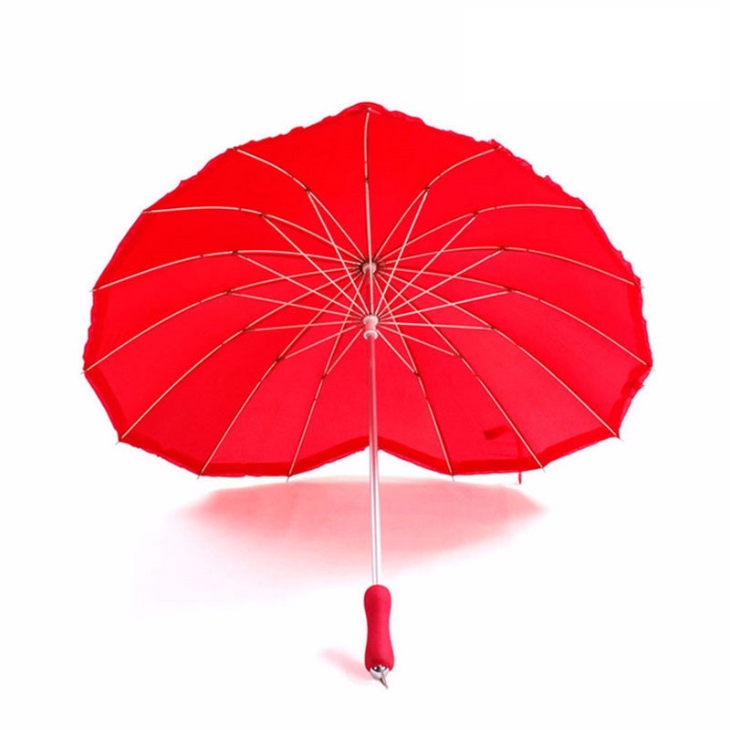 Red Umbrella Heart-Shaped Design