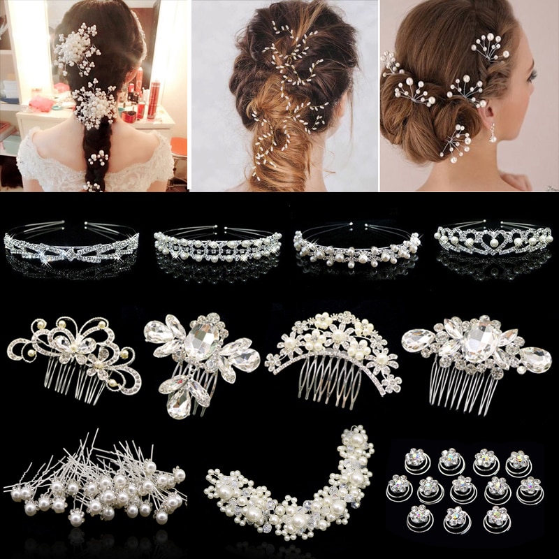 Wedding Hair Accessories Rhinestone Clips