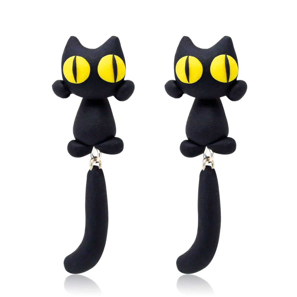 Cat Earrings 3D Polymer Clay