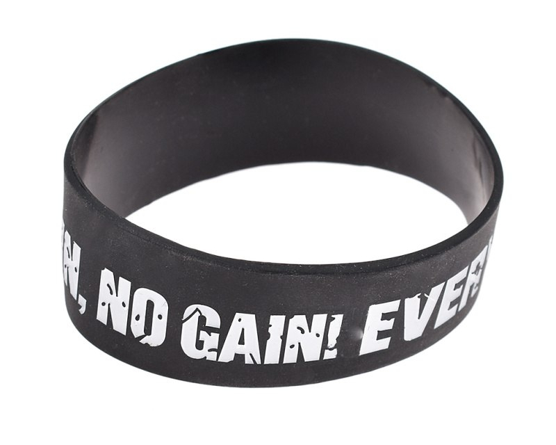 Rubber Bracelet ‘No Pain No Gain’ Motivational Print