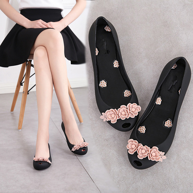 Jelly Shoes Women Peep Toe Flats