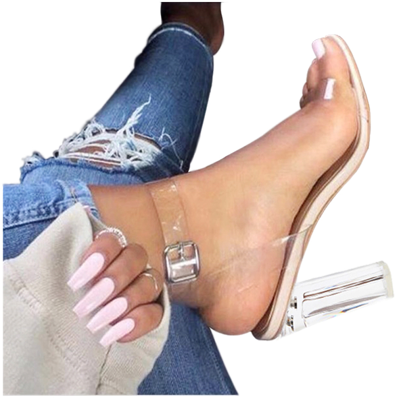 Clear Heels Transparent Strappy Sandals