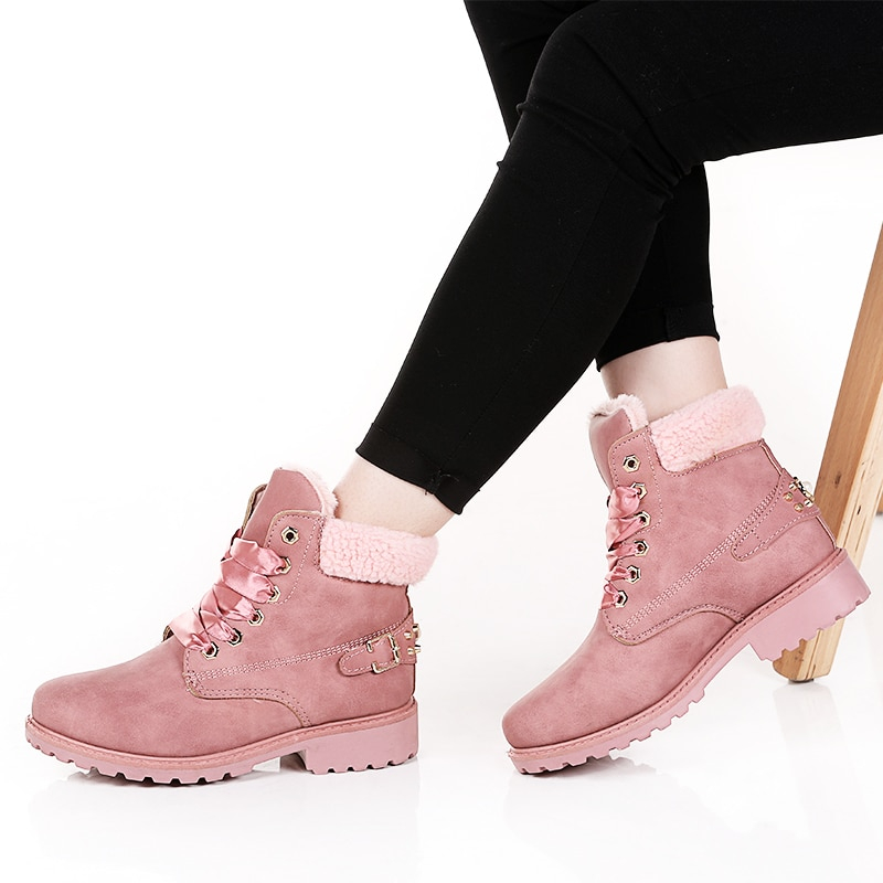 Womens Ankle Boots Casual Round Toe