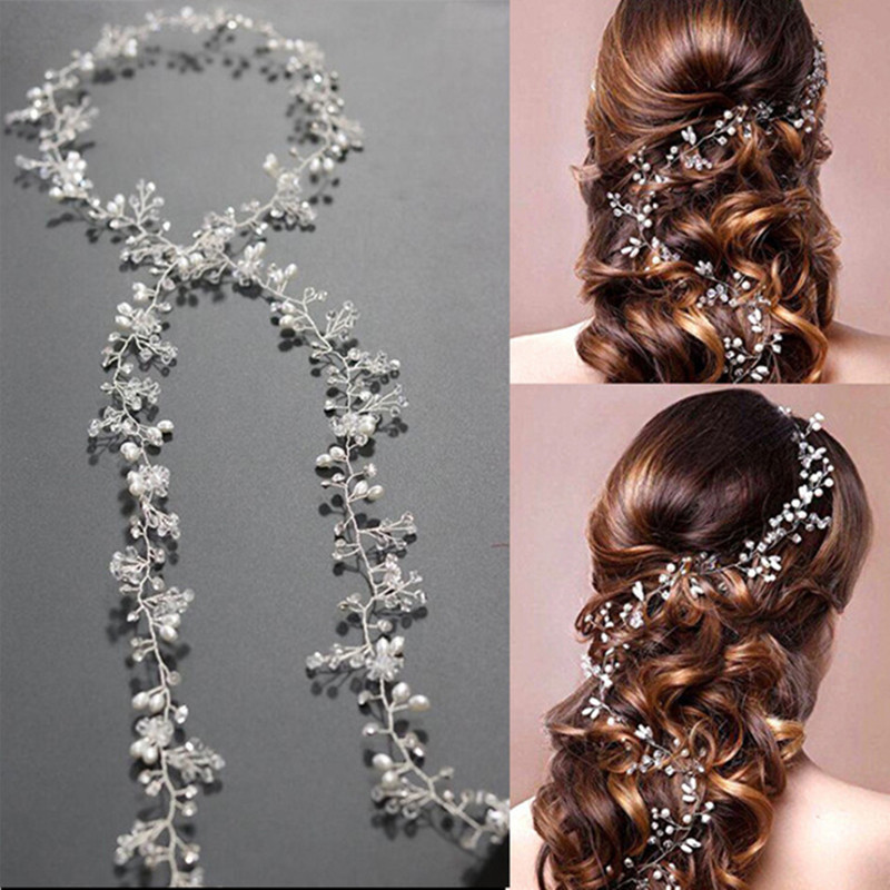 Hair Accessories With A Floral Pearl Crown