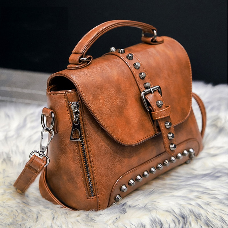 Leather Messenger Bag for Women