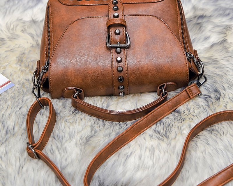 Leather Messenger Bag for Women