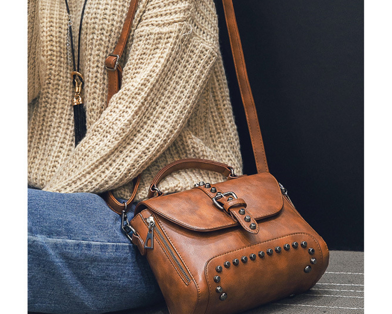 Leather Messenger Bag for Women