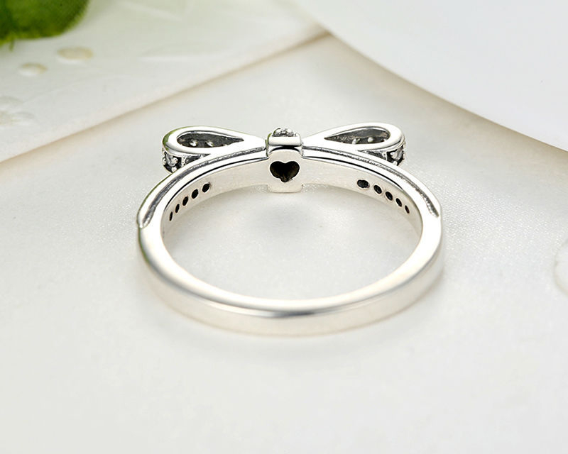 Bow Knot Sterling Silver Cubic Zirconia Rings