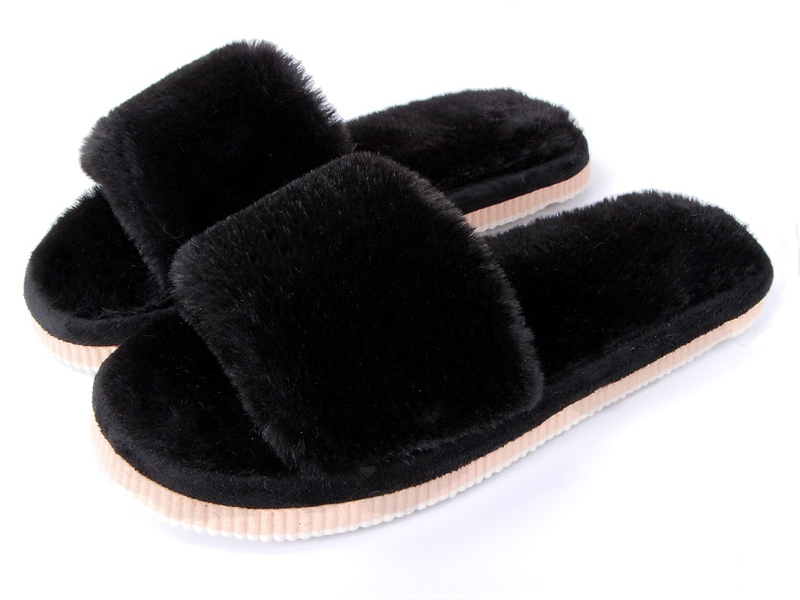 Indoor Slippers Warm Fur Slides