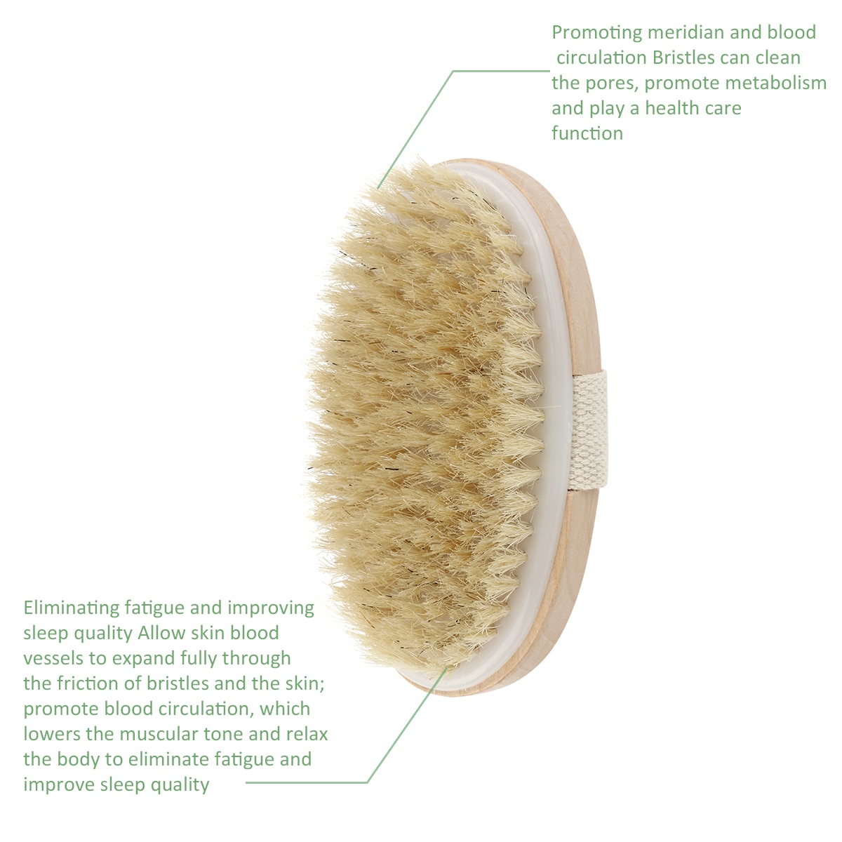 Dry Body Brush Wooden Bath Scrub