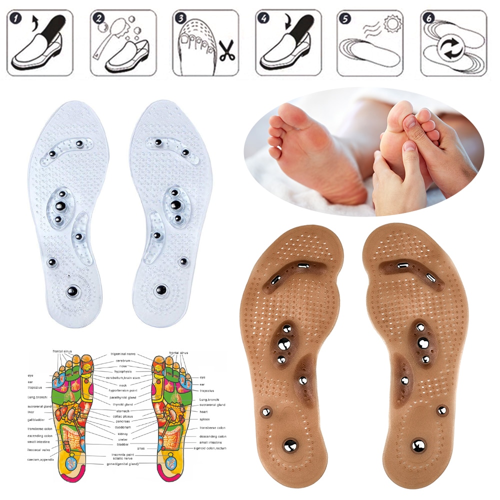 Eight Grain Magnetic Acupressure Feet Insole Massage