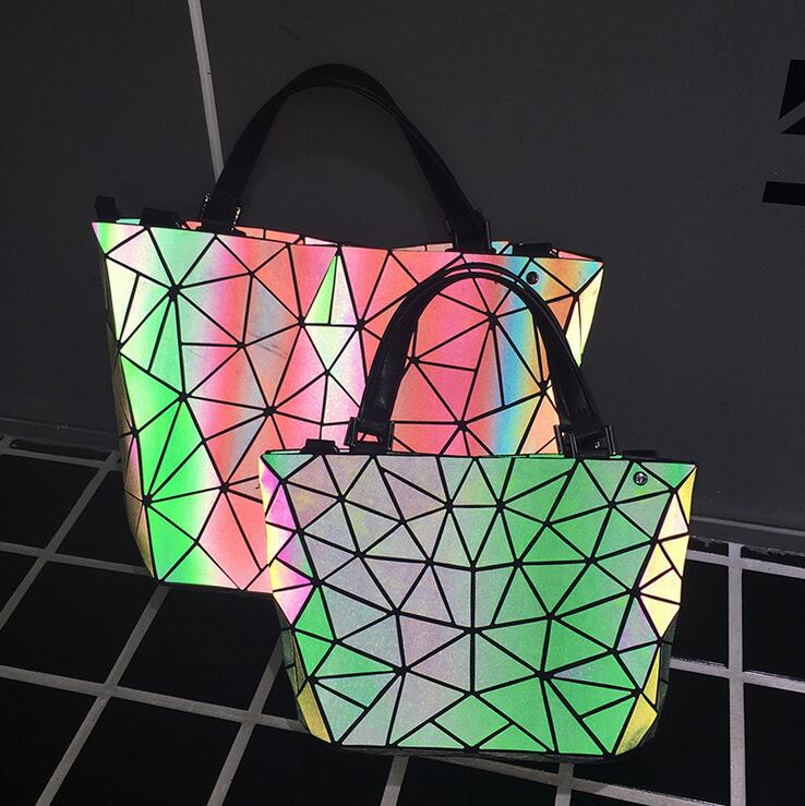 Tote Holographic Bag Geometric Handbag