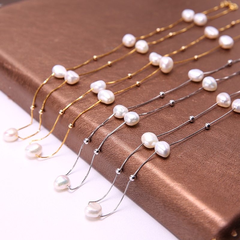 Silver Freshwater Pearls Necklace