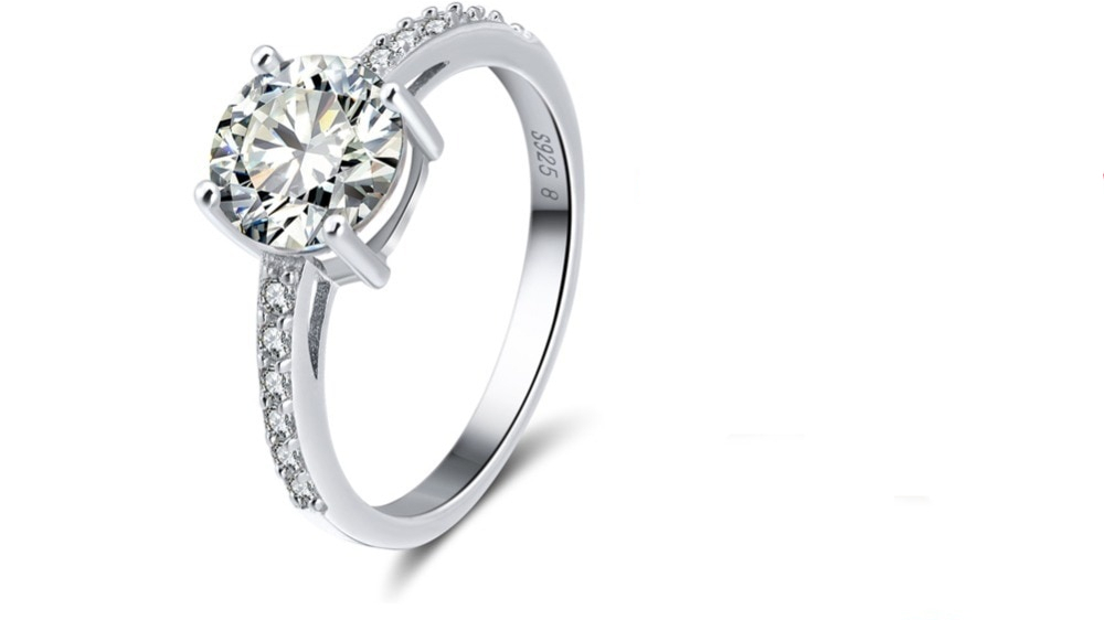 Cubic Zirconia Silver Engagement Rings