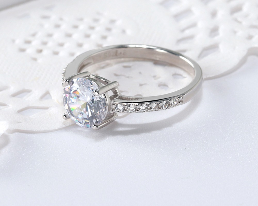 Cubic Zirconia Silver Engagement Rings