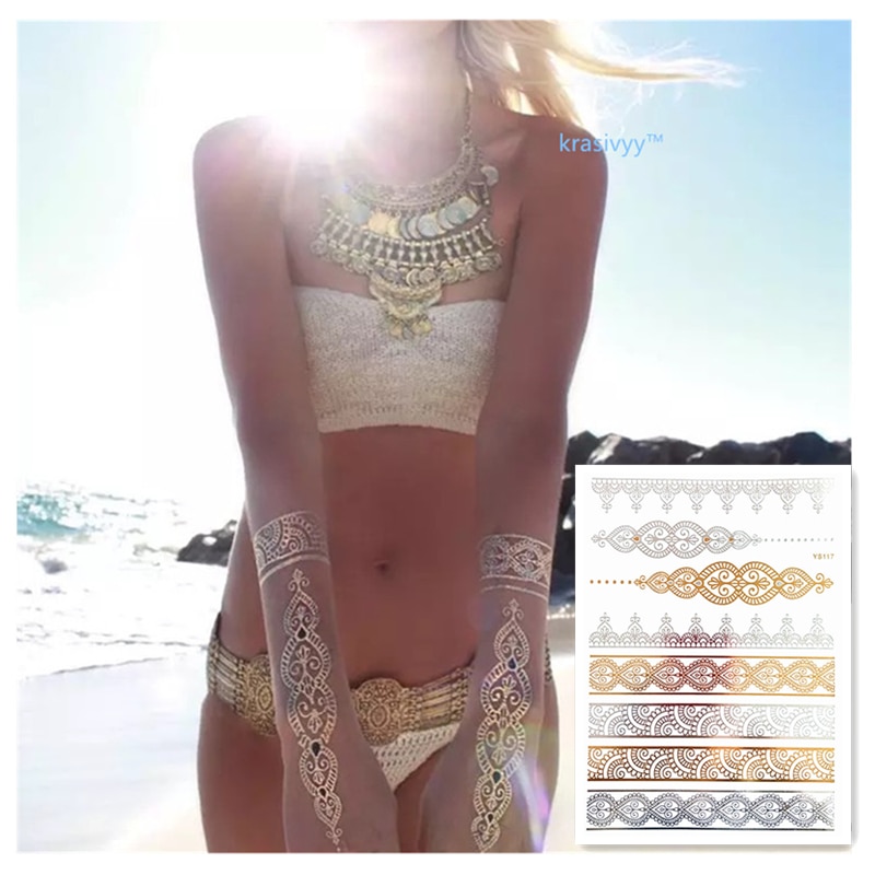 Gold Tattoo Body Art Stickers