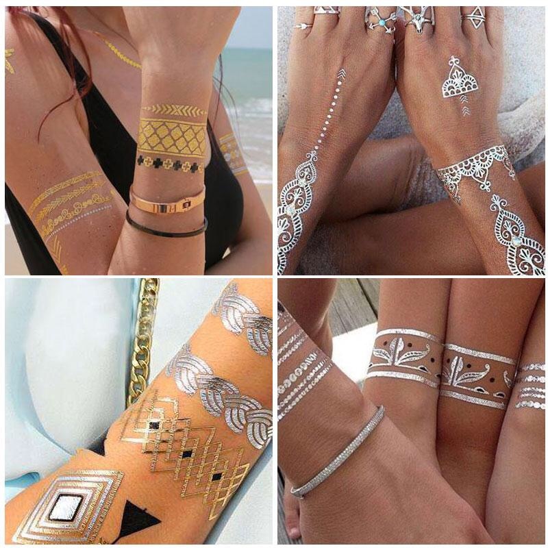 Gold Tattoo Body Art Stickers