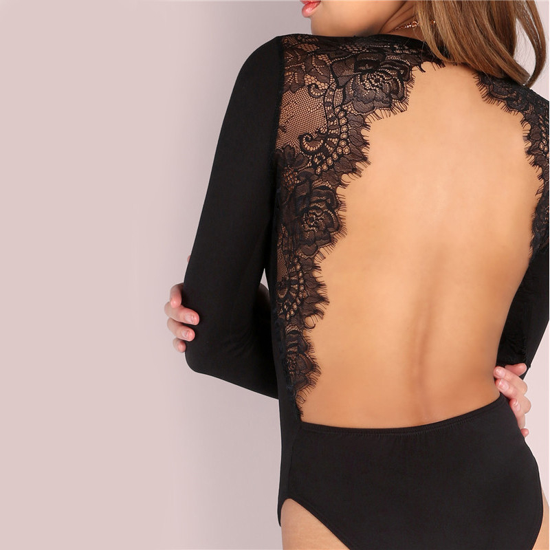 Lace Bodysuit Backless Spandex