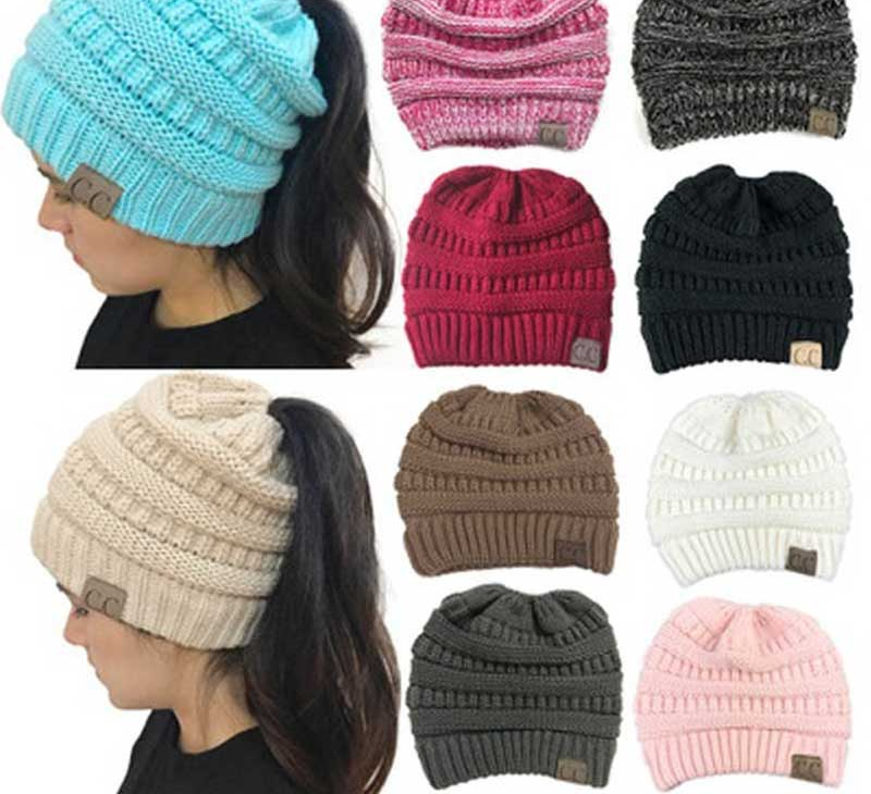 Beanie Knitted Cap Ponytail