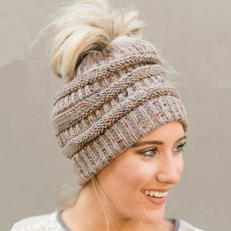 Beanie Knitted Cap Ponytail