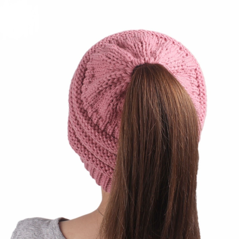 Beanie Knitted Cap Ponytail