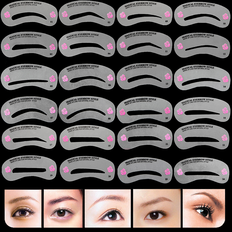 Reusable DIY Eyebrow Stencil Set (Set of 24)