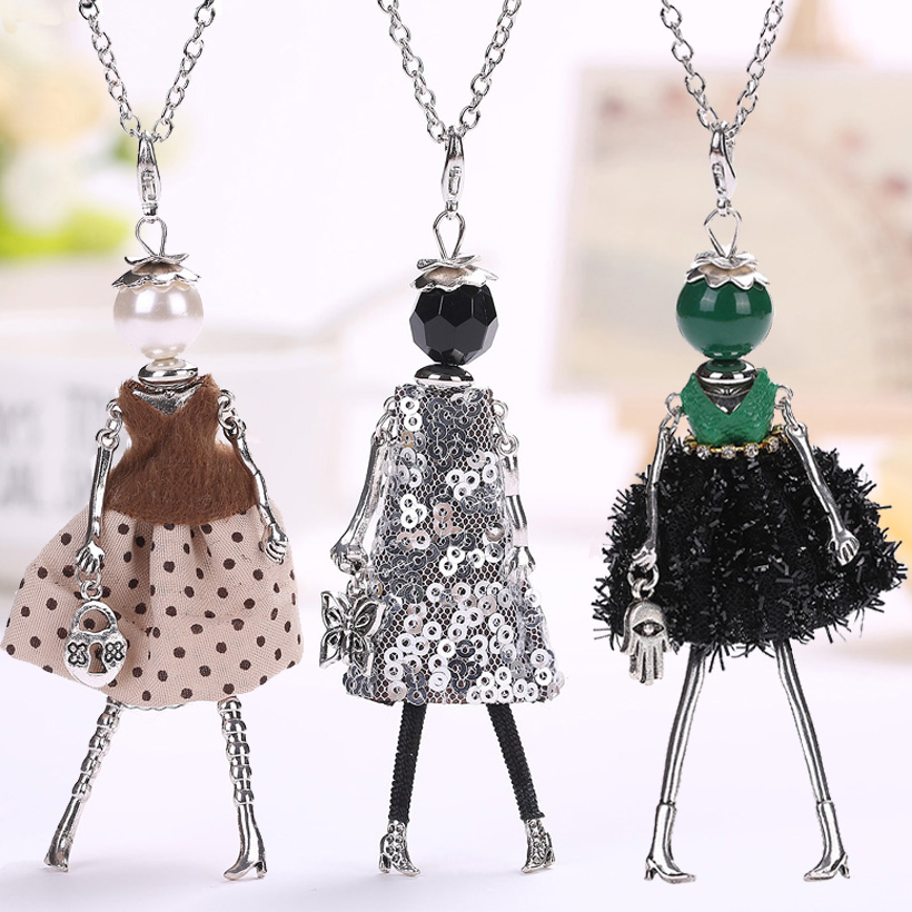 Doll Design Long Women Necklace