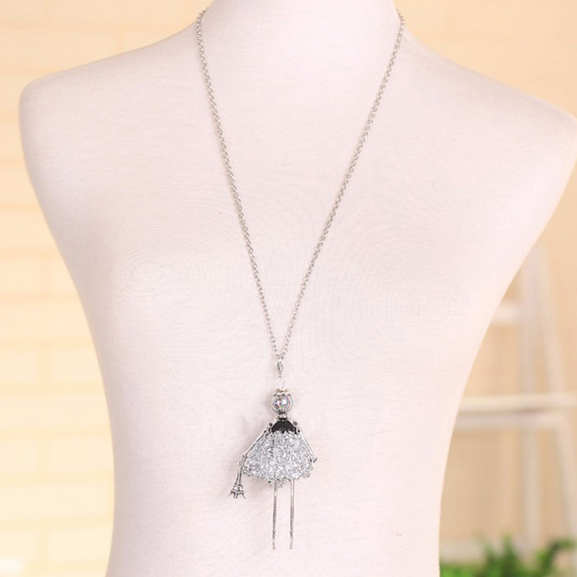 Doll Design Long Women Necklace