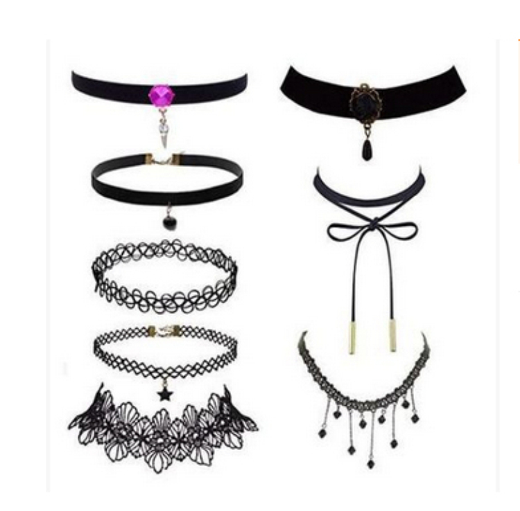 Black Velvet Choker Necklace Tattoo Lace Collar