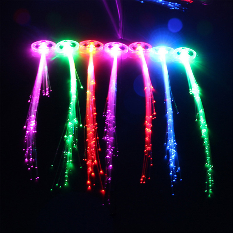 Colorful Flash LED Light Hair Clip (Set of 5)