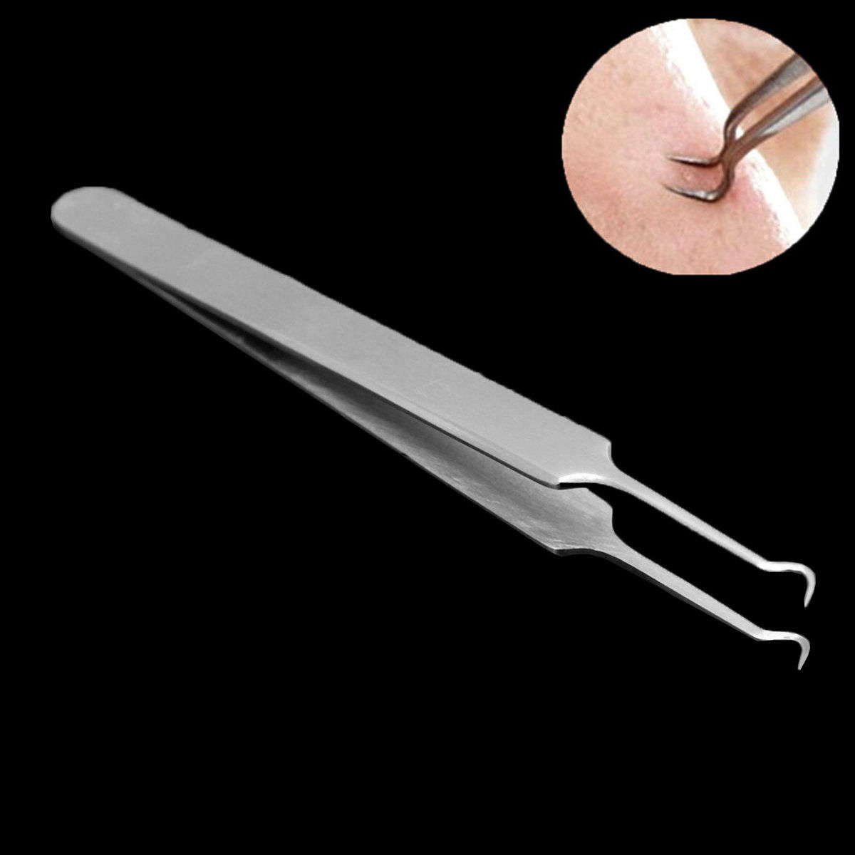 Stainless Steel Curved Blackhead Tweezers