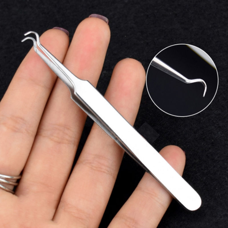 Stainless Steel Curved Blackhead Tweezers