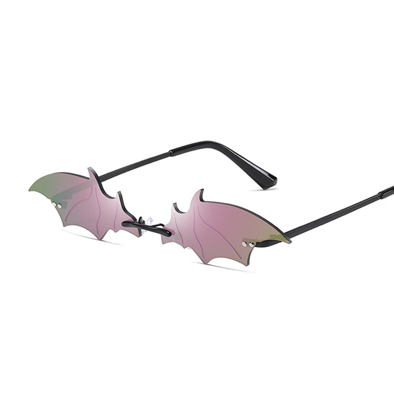 Rimless Fashion Bat Sunglasses