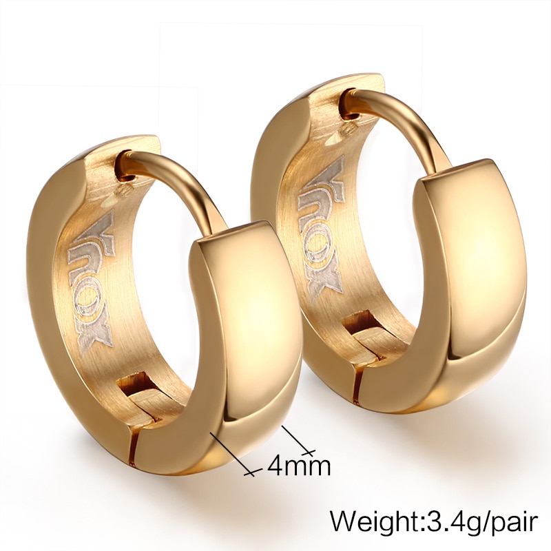 Stainless Steel Mens Hoop Earrings