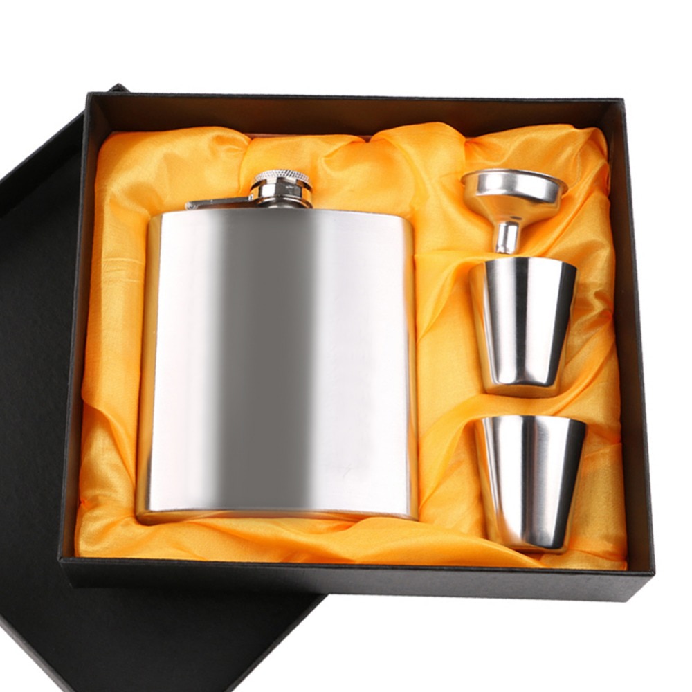 Alcohol Flask 4PC Stainless Steel Set