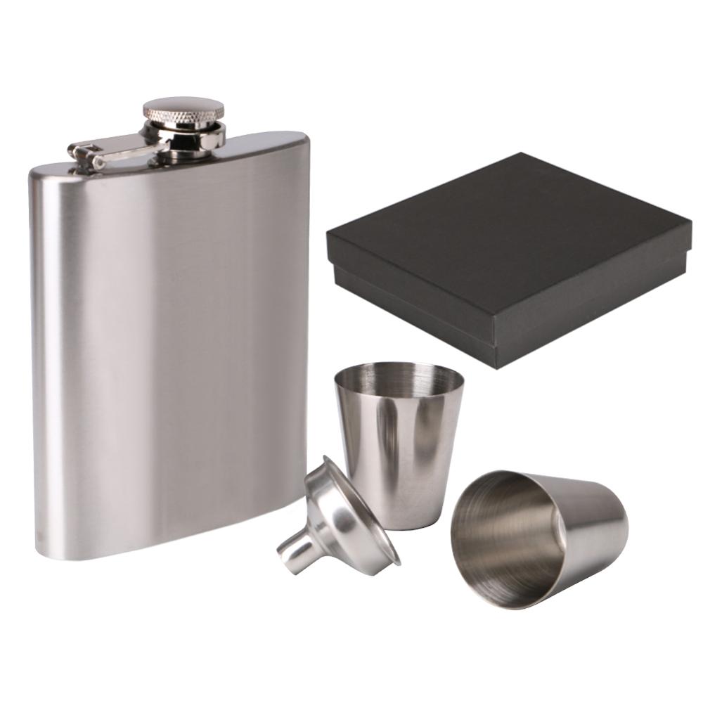 Alcohol Flask 4PC Stainless Steel Set