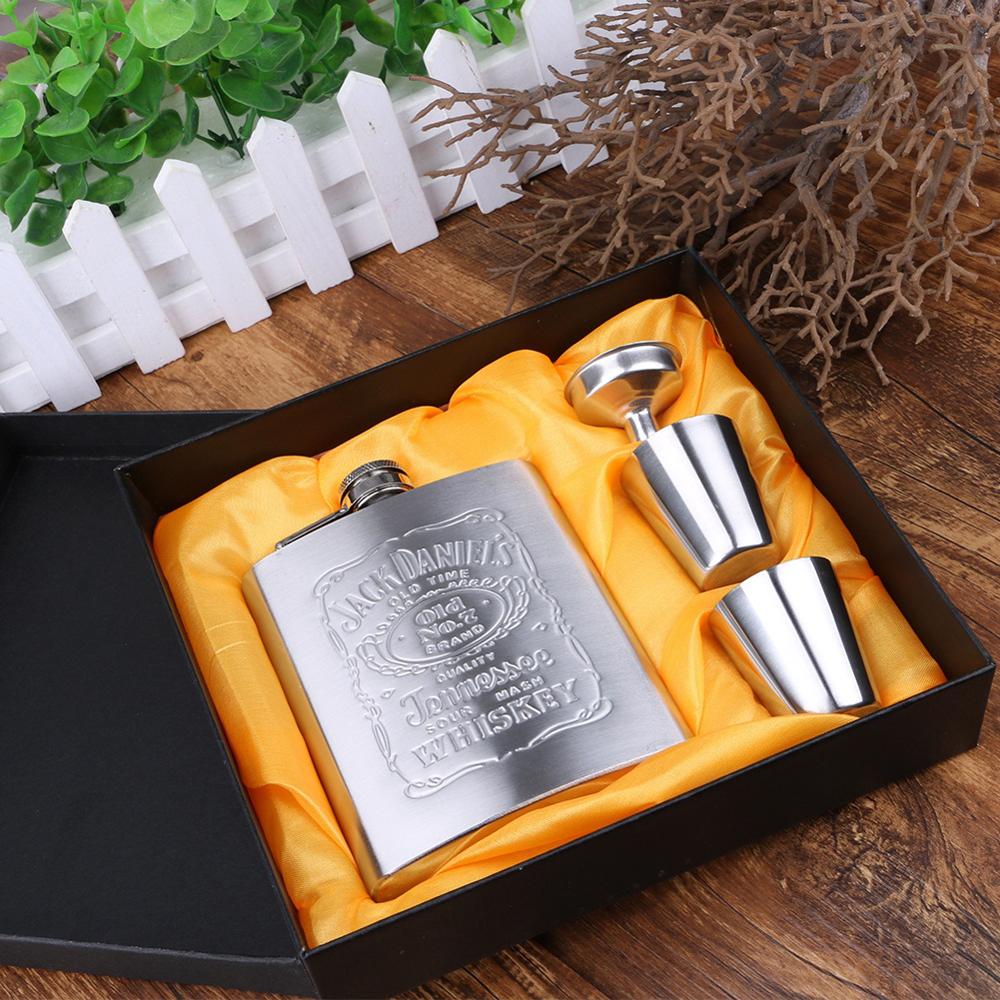 Alcohol Flask 4PC Stainless Steel Set