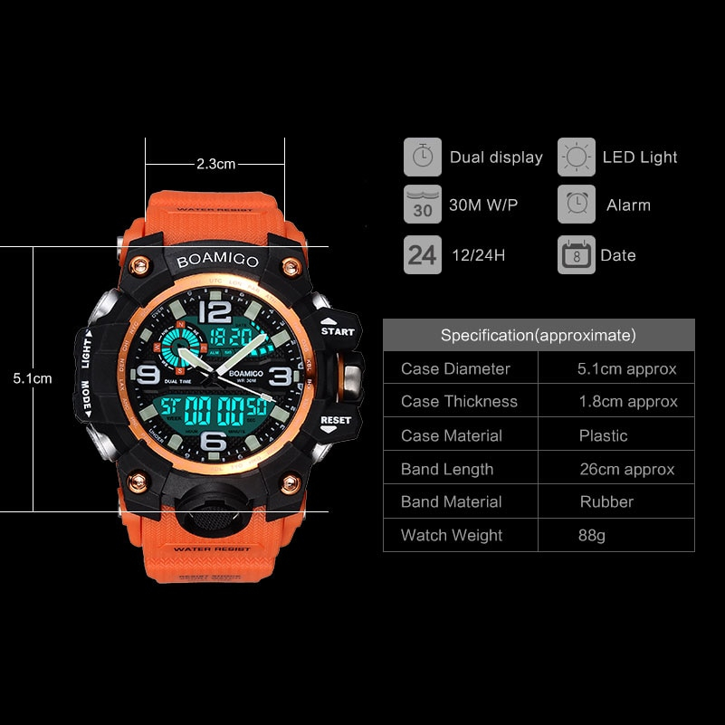 Wristwatch Rubber Digital Timepiece