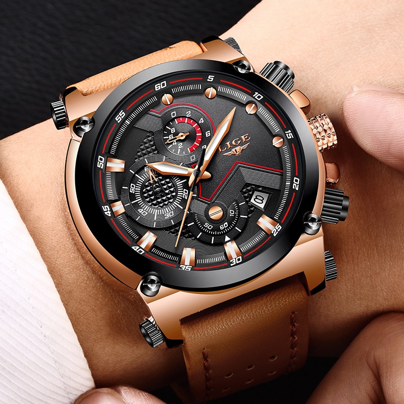 Leather Sports Watch for Men