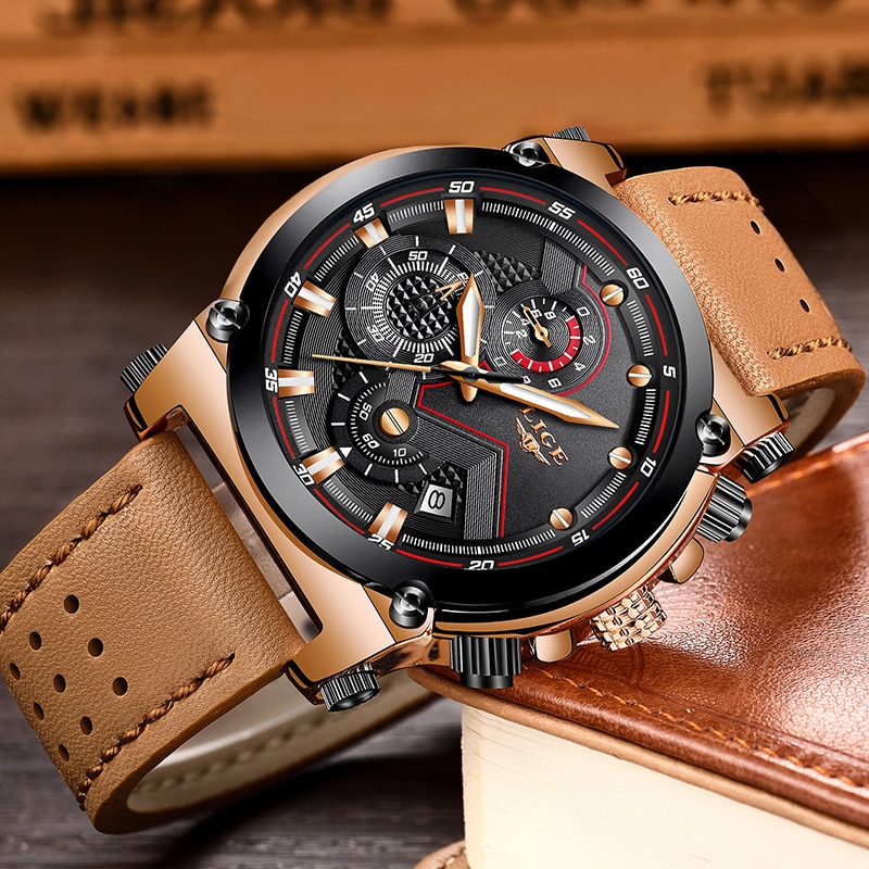 Leather Sports Watch for Men