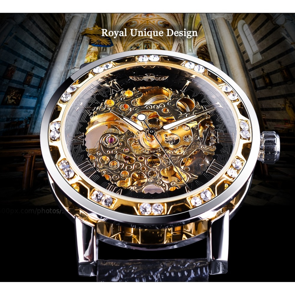 Skeleton Watch Rhinestone Timepiece