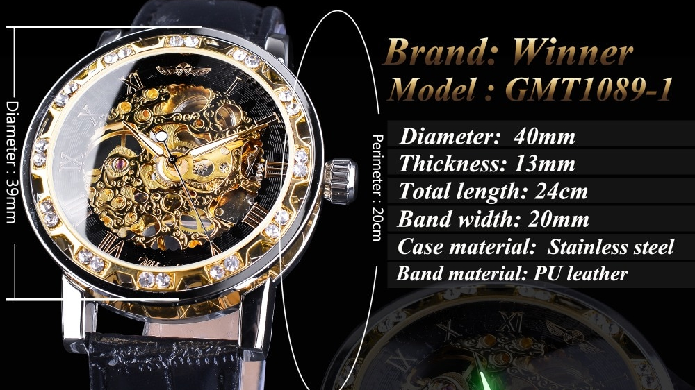 Skeleton Watch Rhinestone Timepiece