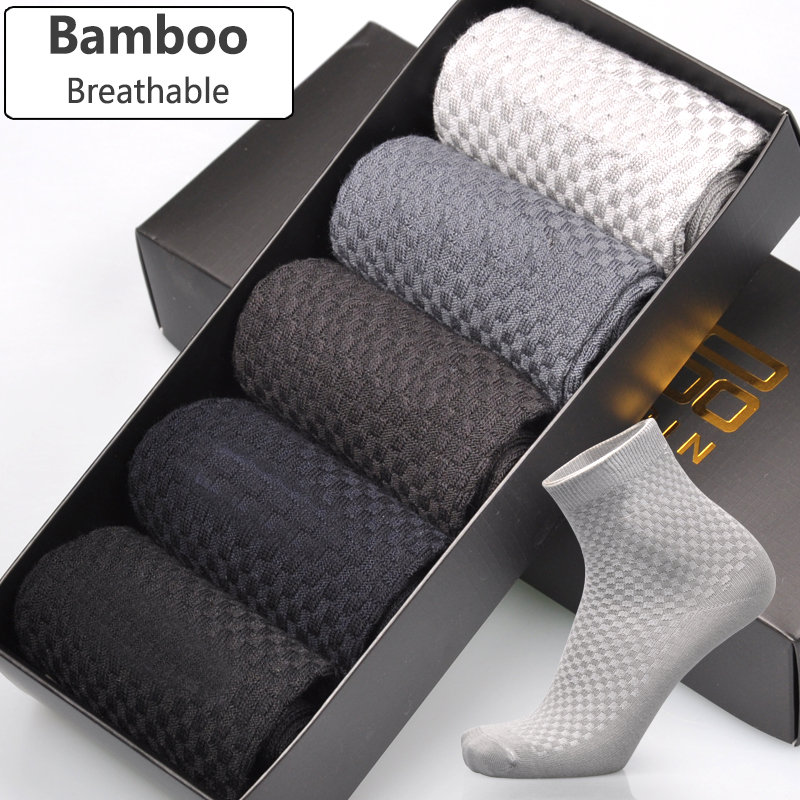 Men Bamboo Socks High Absorbent (Set of 5 Pairs)