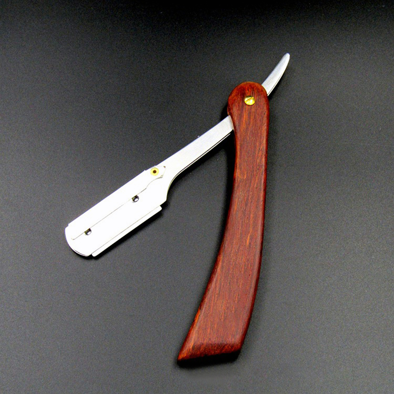 Retro Stainless Steel Folding Straight Edge Shaving Razor Blade