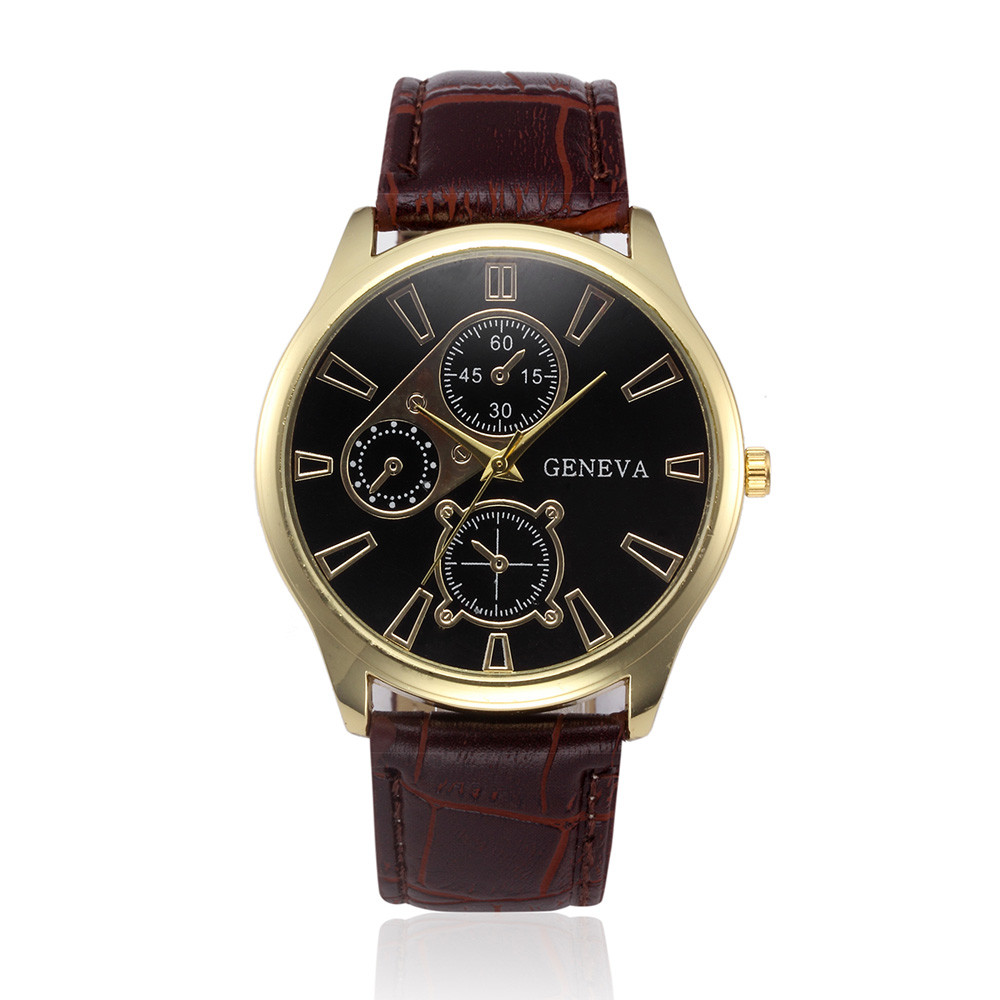Retro Men’s Watch With PU Leather Strap