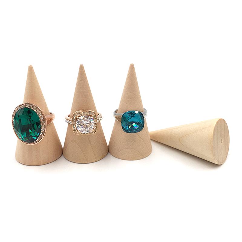 Wooden Cone Ring Holders Jewelry Organizers (5 pcs)